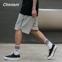 CHINISM шорты для бега с принтом букв сбоку летние мужские свободные шорты в уличном стиле повседневные мужские бермуды до колен