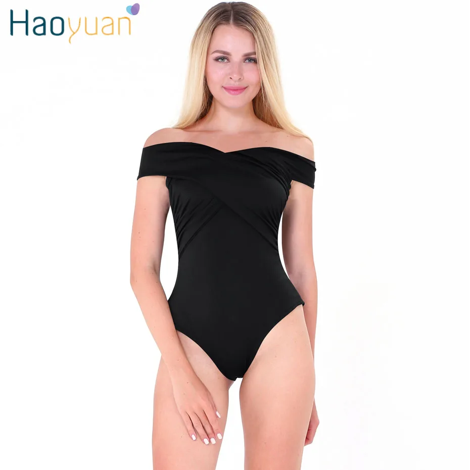 

HAOYUAN Sexy Bodysuit Summer Overalls Bodycon Backless Boho Beach Playsuits Body Off Shoulder One Piece Rompers Womens Jumpsuit