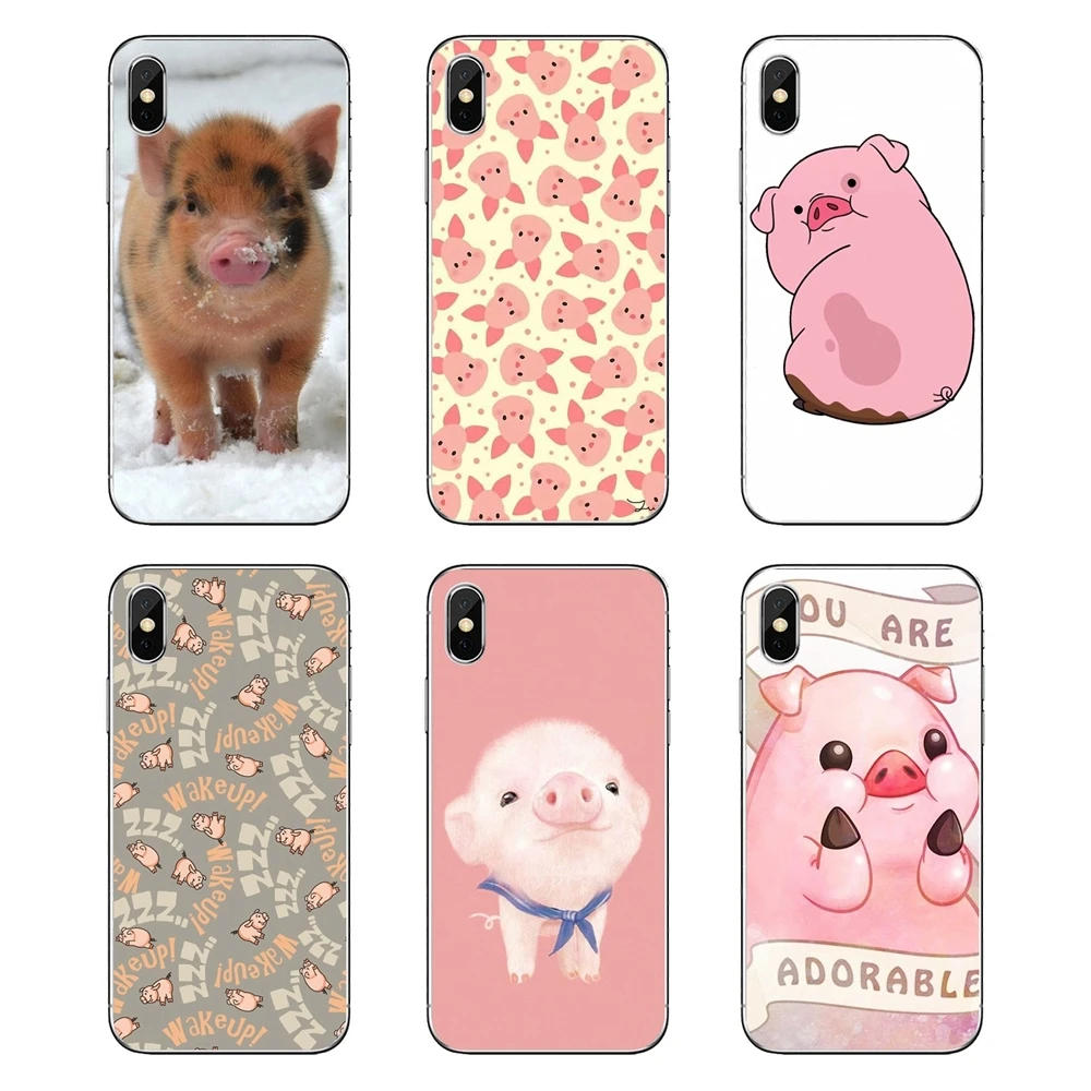 For Samsung Galaxy Note 8 9 S9 S10 A8 A9 Star Lite Plus A6S A9S Soft Transparent Shell Covers funny animal pig |