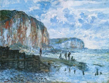 

High quality Oil painting Canvas Reproductions Cliffs of Les Petites-Dalles (1880) by Claude Monet hand painted