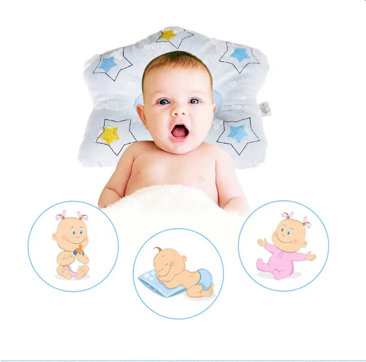 Мультфильм Звезда Форма новорожденных пены памяти защитная подушка для шеи уход за младенцем постельные принадлежности набор вогнутый массаж Спящая Подушка