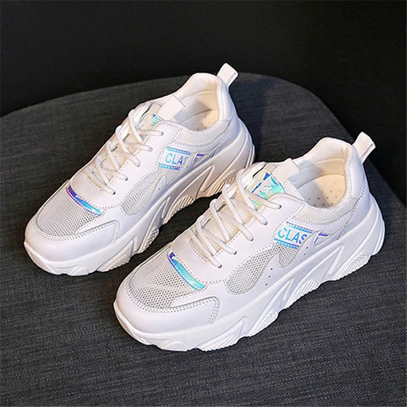

2019 New Women Chunky Sneakers Tenis Feminino Breathable Mesh Women Shoes White Platform Sneakers Women Dad Shoes Krasovki