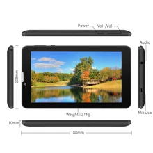 E706 7″ Google Android 5.1 Tablet 3G Unlocked phone Tablet PC 2G/ 3G/ Wifi 1GB+8GB Quad-Core Touch Screen Dual Camera(Black)