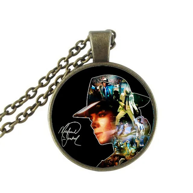 Michael Jackson Pendant Necklace B&M 2016 New Vintage Glass Necklace