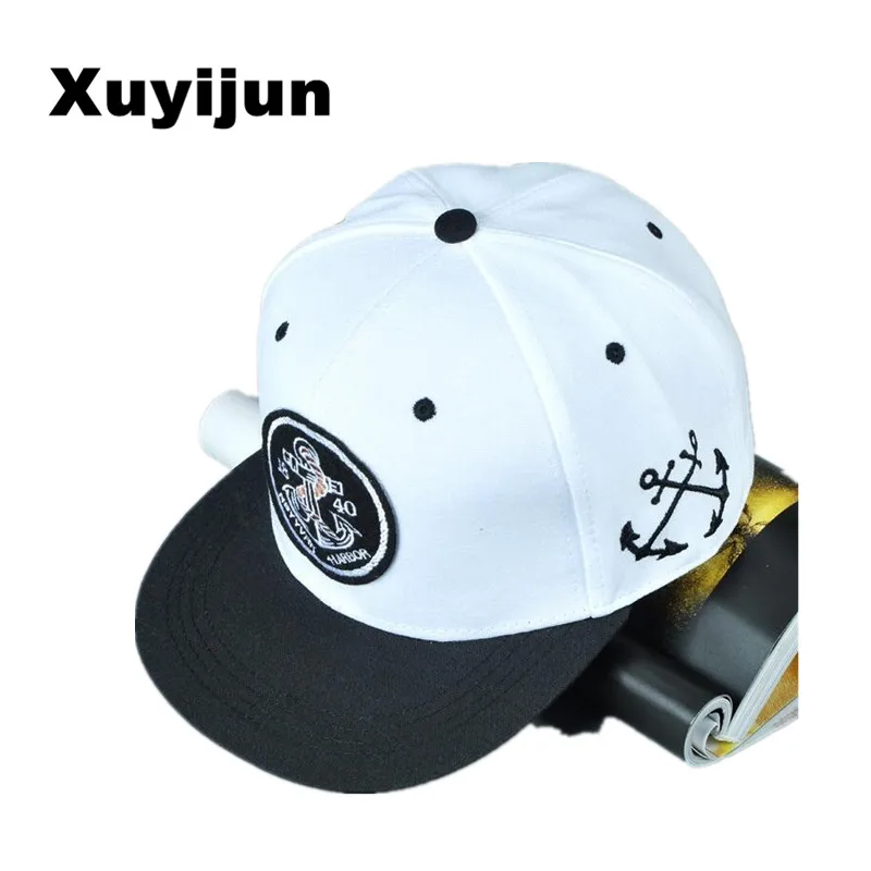 Xuyijun Новая мода Якорь вышитые бейсболка Snapback Шапки в стиле хип хоп шляпы девушку