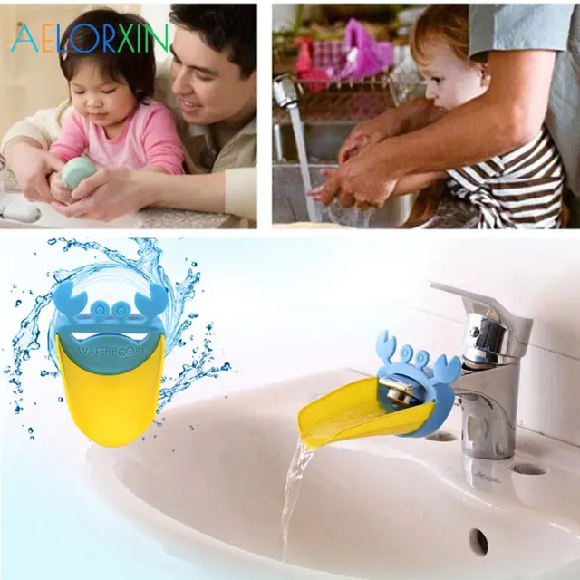 Best Offers Crab Cartoon Faucet Extension Children's Guide Sink Hand Sanitizer Handwashing Tools  Faucet Extender Baby Accessories Swimming