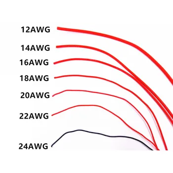 

1Meter Red+1Meter Black 12AWG 14AWG 16AWG 18AWG 20AWG 22AWG 24AWG Heatproof Soft Silicone Wire Cable for RC Lipo Battery