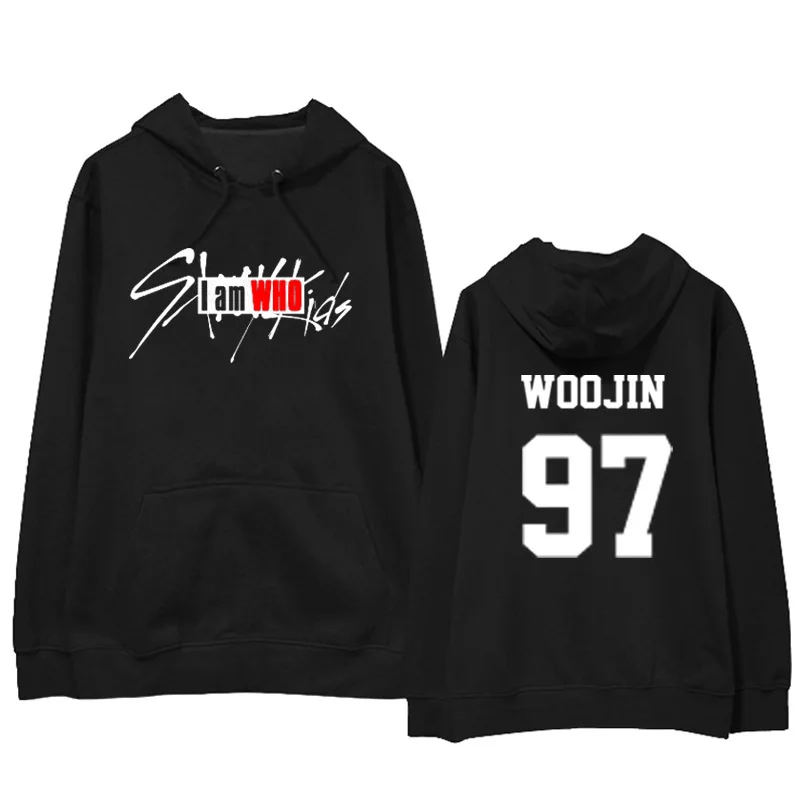 Новинка Kpop Stray Kids Album I Am Who печать свободные случайные толстовки уличная мода толстовки с капюшоном для женщин/мужчин кофта с капюшоном - Цвет: Woojin