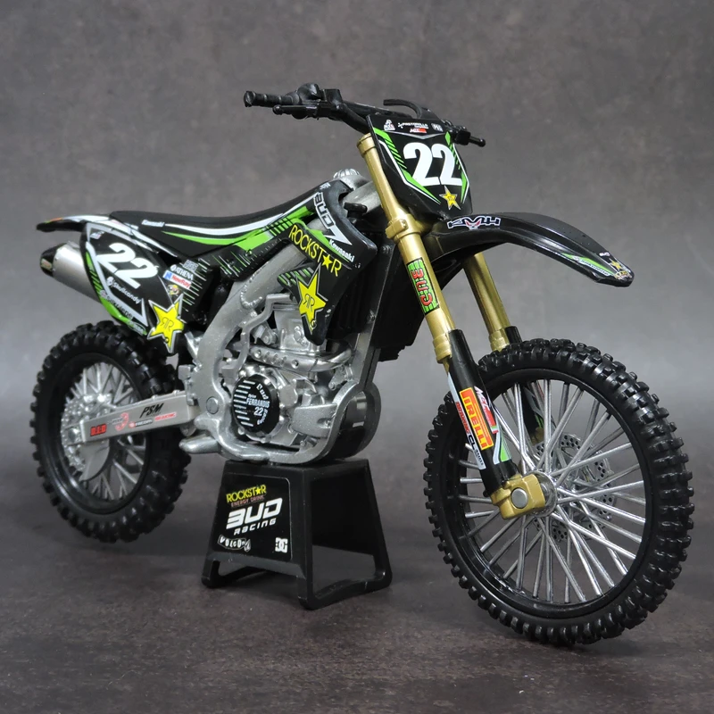 Специальный литой металл 1/12 Kawasaki KX450F Мотоцикл № 22 статическая настольная модель дисплея