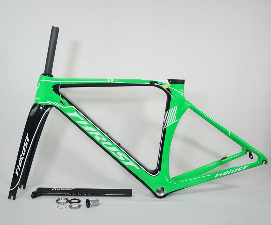 Excellent THRUST Carbon Road Frame Road Bicycle Carbon Frame 48 50 52 54 56cm Carbon Bike Frame Green Yellow Black Blue White 11