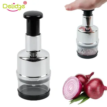 

Delidge 1 pc Garlic Onion Choppers Stainless Steel Blade Plastic Shell Vegetable Silcer Mashed Garlic Useful Kitchen Assistant