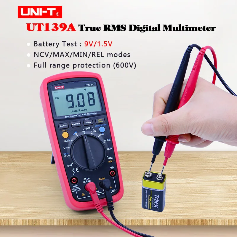 

UNI-T UT139A Digital Multimeter 2000 Count True RMS AC DC voltmeter Ammeter ohmmeter Resistance Tester NCV/Continuity buzzer