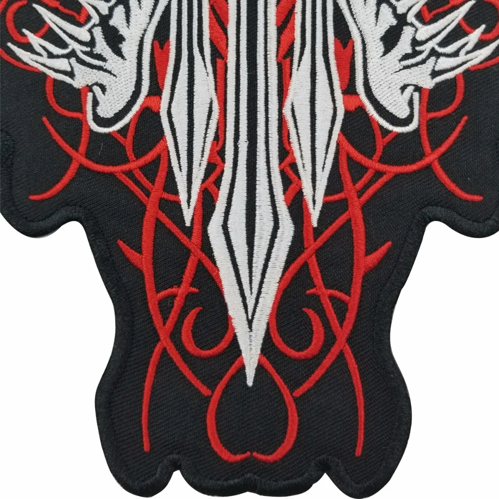 G028W Hot sale! Fashion Skull Embroidered Patches for Full Back Size of Jackets Motorcycle Biker Patch 30CM28CM Free Shipping (2)