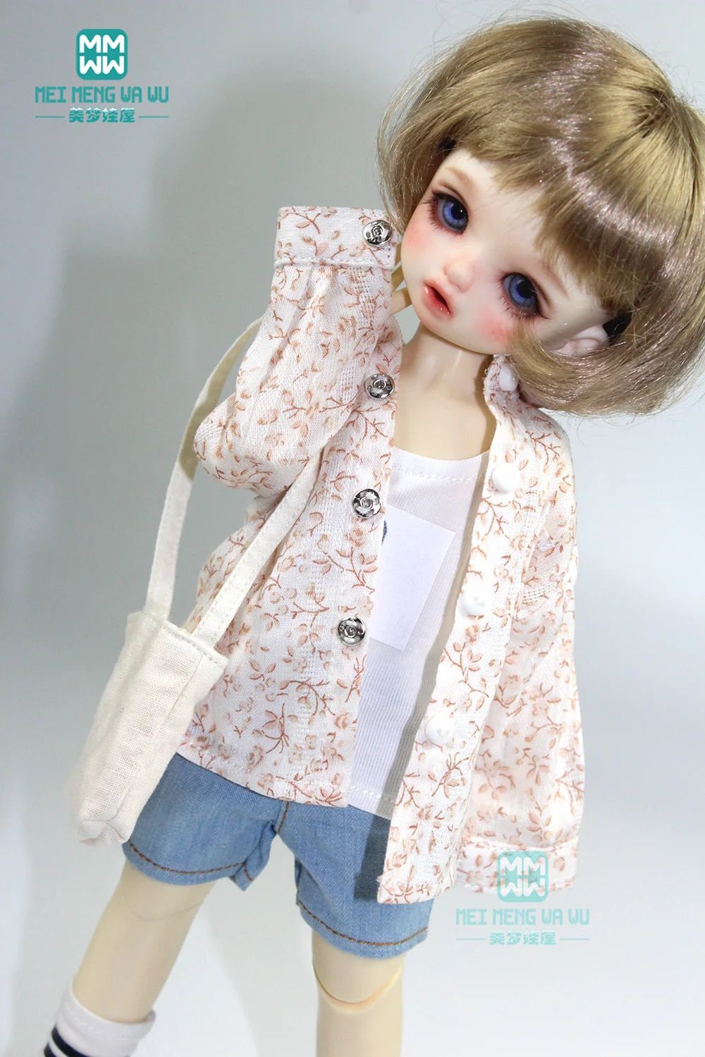 BJD accessories for 27cm-30cm 1/6 BJD YOSD doll clothes fashion Printed shirt Vest, shorts