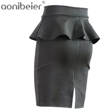 Women Skirts Multi Color OL Lotus Leaf Slim Stretch High Waist Pack Hip Skirt Plus Size S-5XL Summer Autumn Womens Pencil Skirts