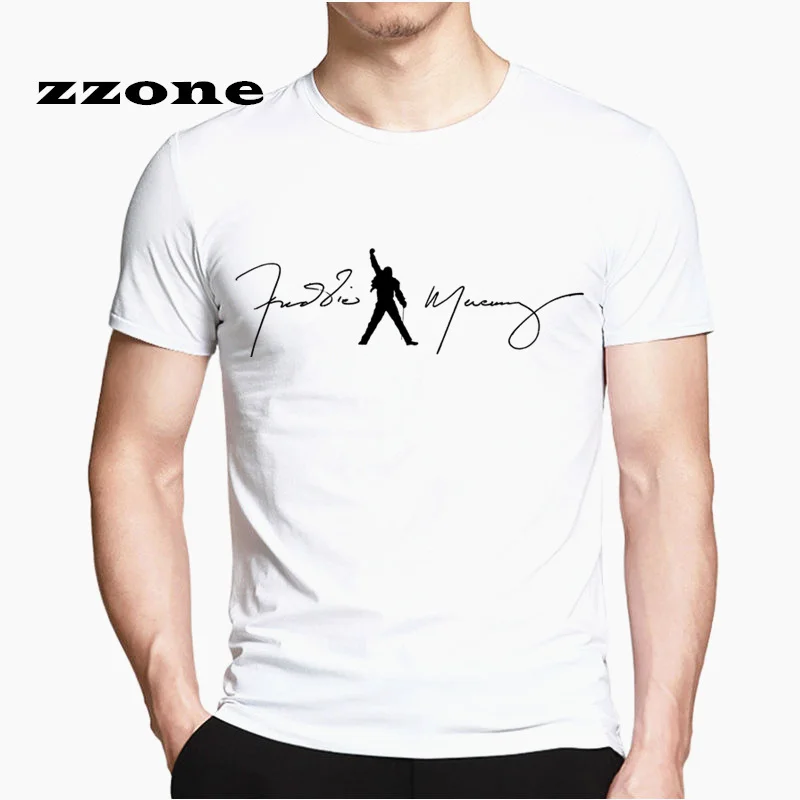 Freddie Mercury The Queen Band T-Shirt Mens Hip Hop Rock Hipster T Shirt Casual Tshirts harajuku Top Tees HCP4535 -