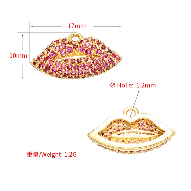 ZHUKOU 10x17 мм Высококачественная кристальная подвеска губы для ручной работы DIY ожерелье серьги браслет ювелирные аксессуары Модель: VD461