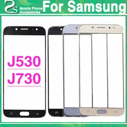 10 шт. Новый J730 спереди Стекло объектив для samsung Galaxy J7 (2017) j7 pro j730f Передняя сенсорный Внешний Сенсор Стекло объектив Панель