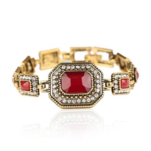 Турецкие ювелирные изделия золотые цветные браслеты для женщин Красная резина белый горный хрусталь квадратный моделирование тибетские браслеты