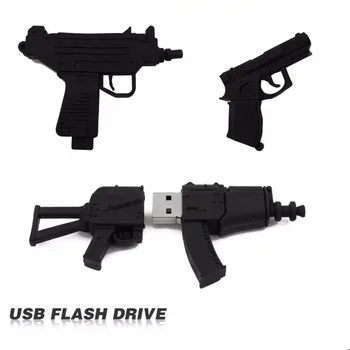 

100% full usb flash drive Black Machine gun pen drive usb 2.0 flash drive U Disk pen drive 4GB 8GB 16GB 32GB memory stick