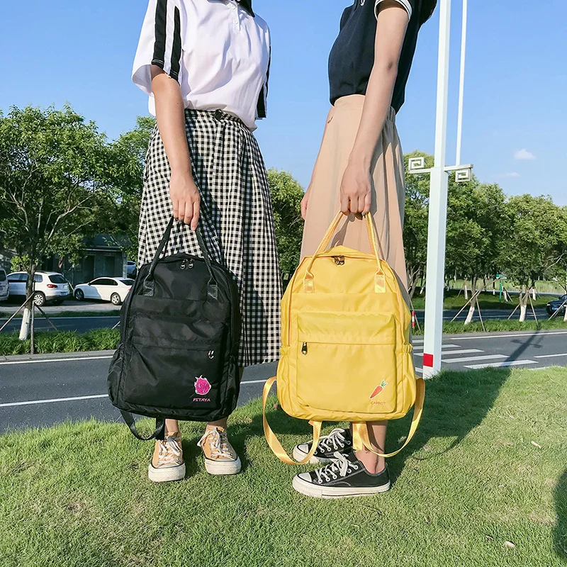 Menghuo 2018 New Preppy Style Fashion Embroidery Ladies Backpack Nylon High Quality Women School Shoulder Bag for Girls YouthIMG_0765