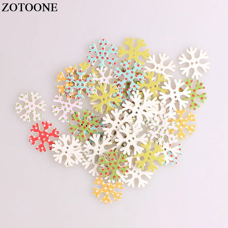 

ZOTOONE Snowflake Wodden Buttons For Clothing DIY Scrapbooking Needlework Craft Sewing Christmas Wood Buttons Accessories A