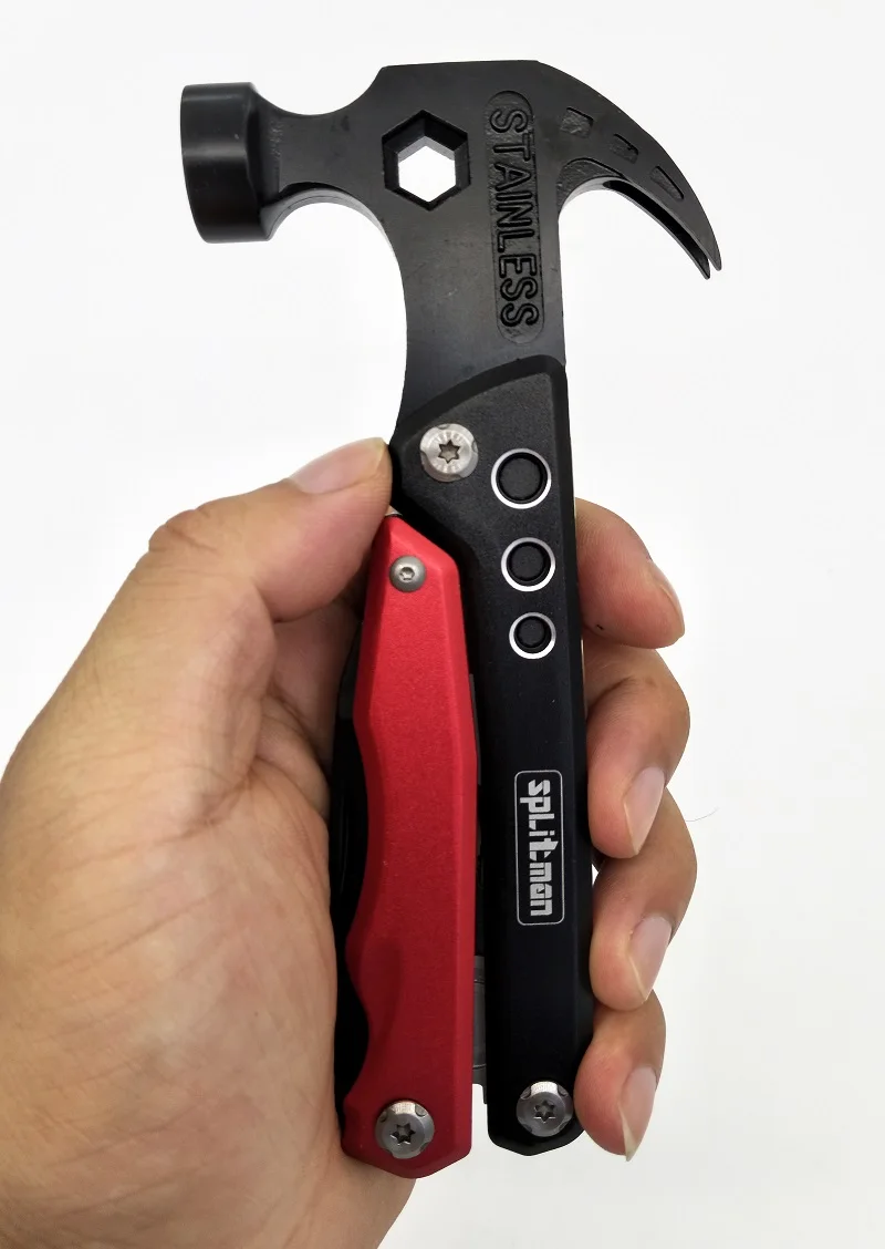 Acampamento ao ar Chave de Fenda Multifuncional Martelo Alicate Dobrável Multitools Livre Multi Ferramenta Edc Engrenagem Bits Prego Extrator Faca Abridor 19 ar livre multi ferramenta edc engrenagem chave