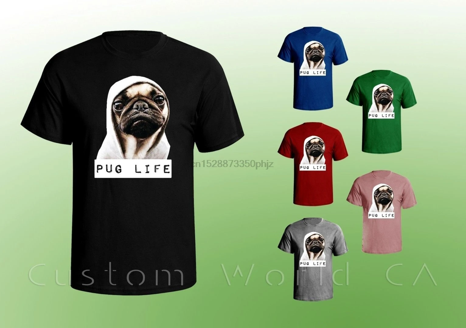 

Pug Life Shirt thug Pug Men T shirt Hilarious dog hip hop puppy Dog Pug Shirt Cartoon t shirt men Unisex New tshirt free(1)