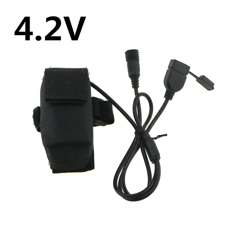 4 2 В USB DC Аккумулятор Перезаряжаемый 4X18650 6400mAh велосипедный светильник s для