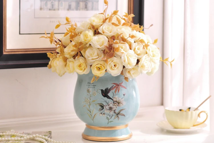 Ретро домашнего интерьера украшение гостиной стол Американский керамическая ваза является вставлен небольшой сухой моделирование