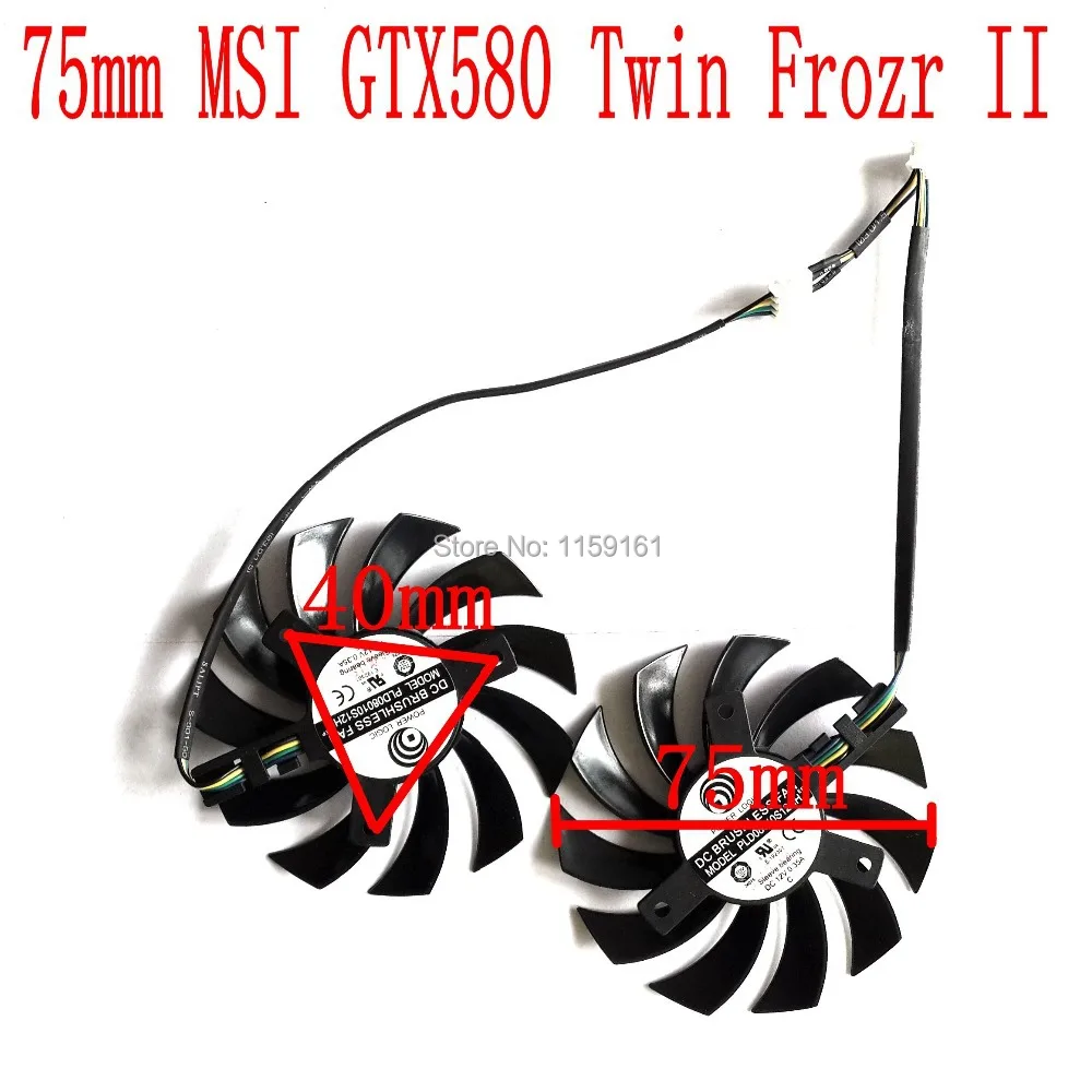 Бесплатная доставка POWER LOGIC PLD08010S12HH 75 мм 12 В 0 35a для MSI R6790 570GTX R6850 N460GTX GTX 580 Twin Frozr II 2