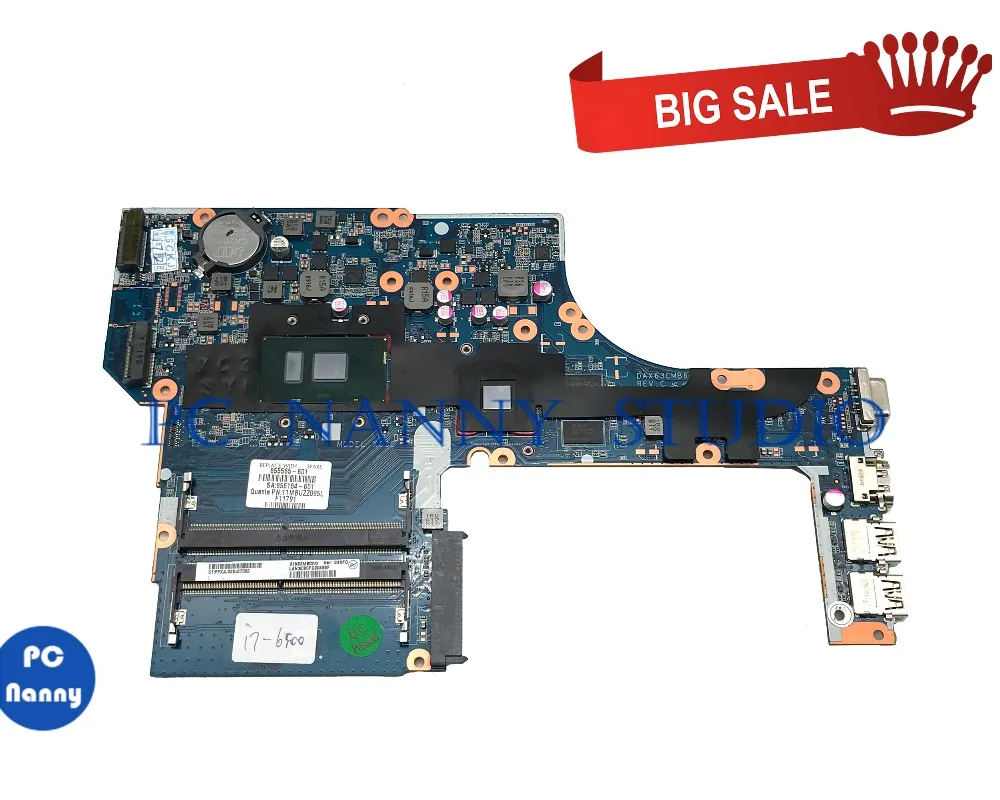  PCNANNY 855565-601 For HP Probook 450 G3 laptop motherboard PDAX63CMB6C0 I7-6500U DDR4 tested