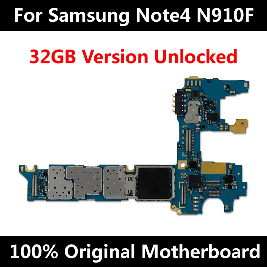 

Original Official Phone Motherboard For Samsung Note 4 N910F 32GB Unlocked With Chips IMEI OS Whole Mainboard Worldwide Use