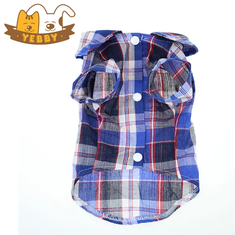 Small Dog Clothes Comfortable Breathable Pet Puppy Shirts Classic Plaid
