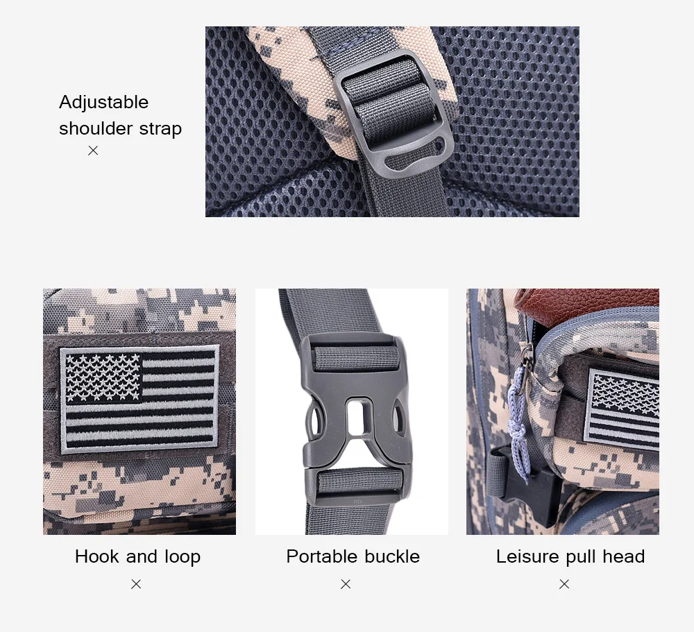 Free Knight 9252 Military Tactical Backpack Assault Pack Army Bag with US Flag Patch