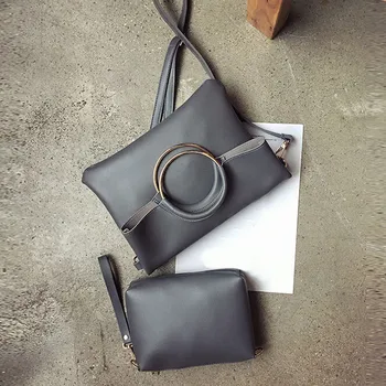 

Aelicy Ladies handbag Fashion Leather Circle Ring women Shoulder Bag with Corssbody Bag+ Wallet bolsa feminina dropship 2020 sac