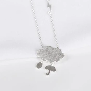 

XIYANIKE New products 925 Sterling Silver Rain Cloud Umbrella Creativity Simple Necklaces Engagement For Girl Gift VNS8401