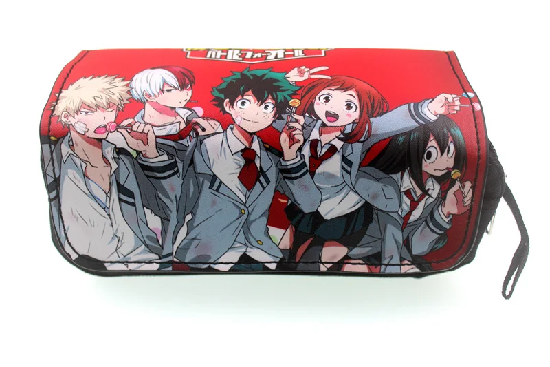 

My Hero Academia Anime Boku no hero DeadPool Pencil Bag Pouch Double Pen Case My Neighbor Totoro Zipper Handbags Cosmetic Bags