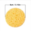 10 PCs Natural Wood Fiber Face Wash Cleansing Sponge Beauty Makeup Tools Accessories Round Yellow 8cm Dia 4