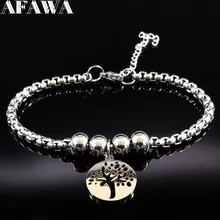 Браслеты Древо жизни для женщин ювелирные изделия серебряный цвет браслеты из нержавеющей стали и браслеты женский ювелирный браслет B17850