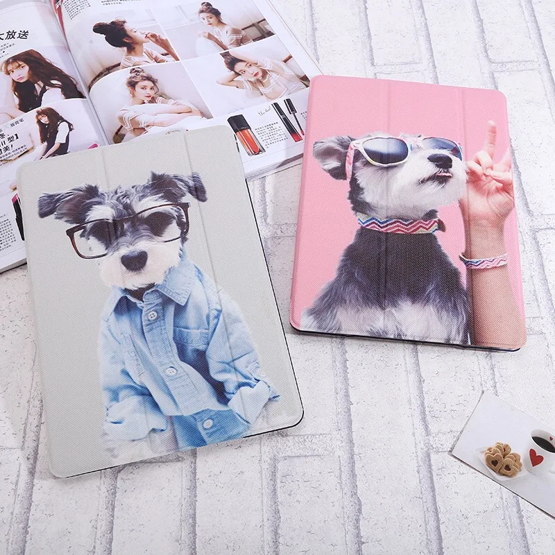 Милый чехол книжка Schnauzer для IPad 2 3 4 Air Air2 планшета нового iPad 9 7 2017 автоматическое