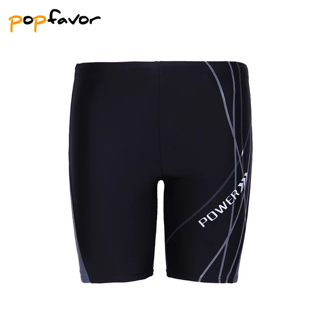 Cheap POPFAVOR Men's Briefs 2018 New Men Swimming Trunks Print Plus Size Swimwear Long Men Swim Trunks Boxer Brief Hot Swimming Shorts
