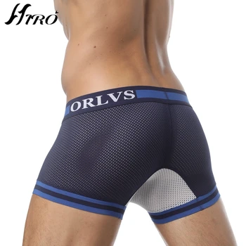 

2019 Fashion Brand Sexy Men Underwear Boxers Cotton Cueca Gay Underwear Male Pouch Boxer Shorts Mesh Convex Pants Dropshipping