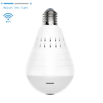 

960P 360 Degree Panoramic Fisheye Camera Home Security Lamp Camera Bulb WiFi Two Way Audio 3 LEDS Adjustable Brightness IP CCTV
