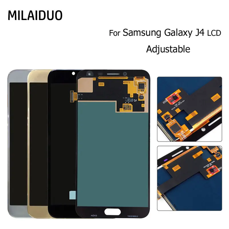 

LCD Display For Samsung Galaxy J4 J400 SM- J400F J400G J400DS Touch Screen Digitizer Sensor Glass Assembly Adjustable