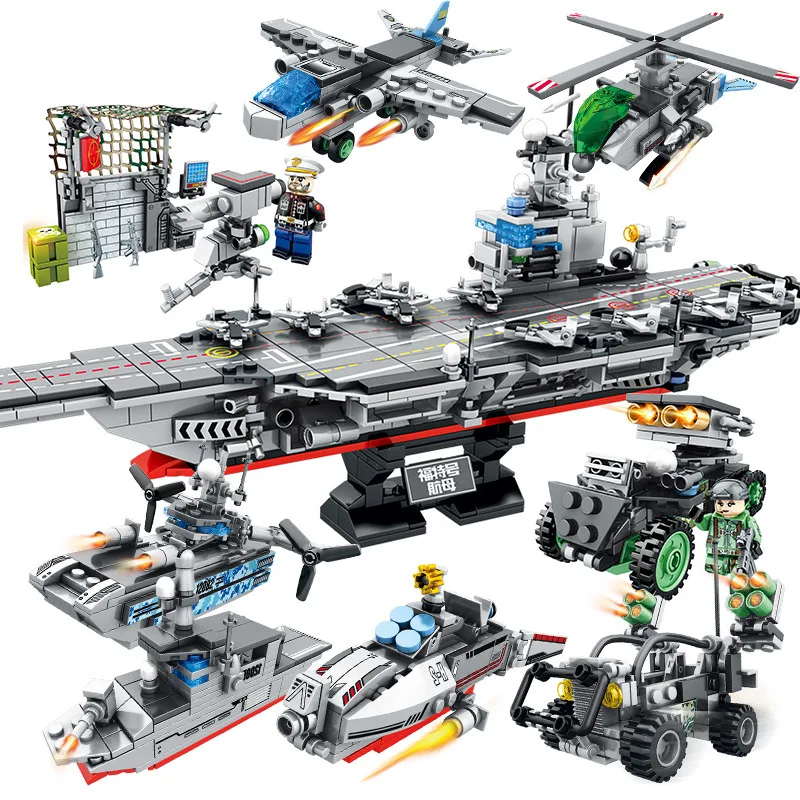 

New Sembo 12082 Block Aircraft Carrier Military Aircraft Carrier Children Alpinia Oxyphylla The Biggest Dress Toys For Children