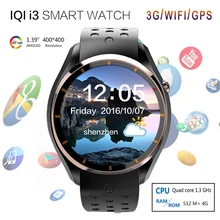 Newest IQI I3 Smart Watch MTK6580 Android 5.1 OS Silicone Sport Wristband SIM Card 3G WIFI GPS Google Play Heart Rate Smartwatch