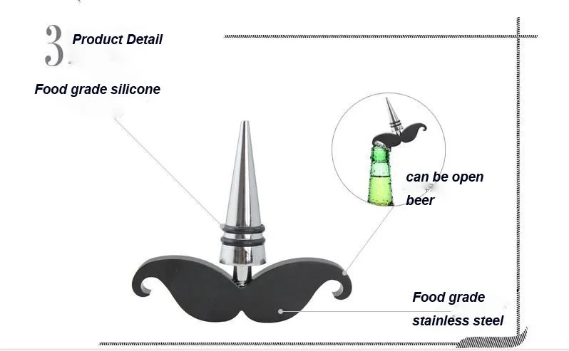 Пробка для виски в форме усов вакуумная пробка для вина открывалка для пива свадебные подарки барные инструменты