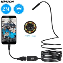 USB эндоскоп 0.3MP бороскоп 7 мм 2 м кабель зонд водонепроницаемый осмотр бороскоп 6 светодиодов USB провод змеиная трубка камера