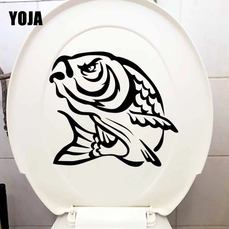 YOJA 24.4X21.4CM забавные бас настенный стикер рыбка наклейки для унитаза Спальня